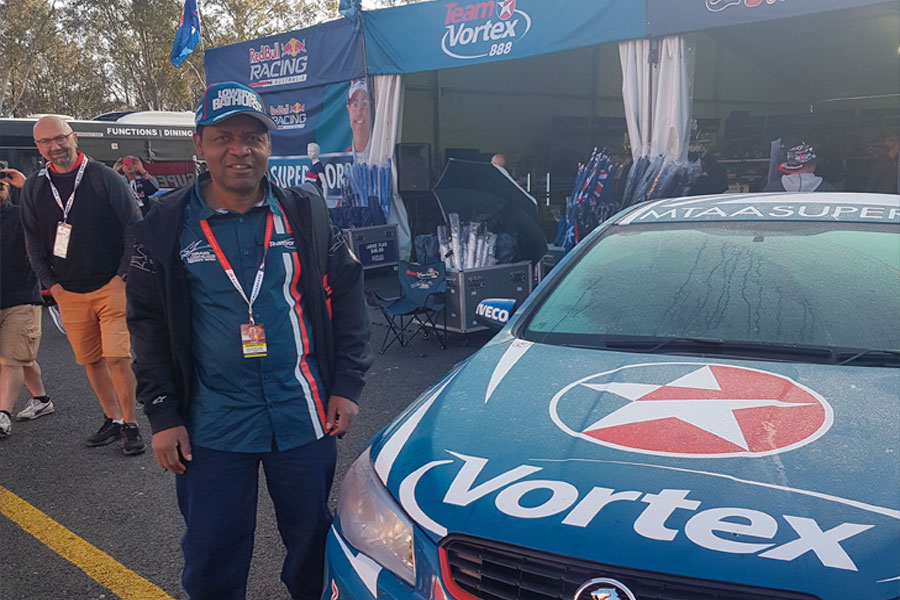Lanny at a motorsport event
