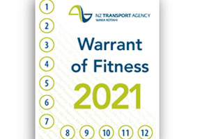 New Zealand Warrant of Fitness label
